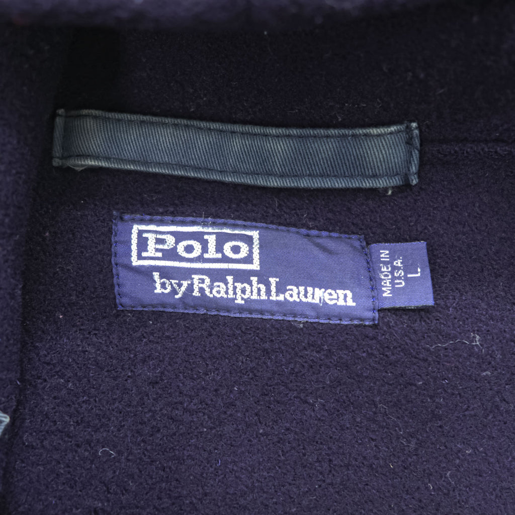 Polo Ralph Lauren 1990s Vintage USA-Made Coat, Size L, Navy, Melton Wool