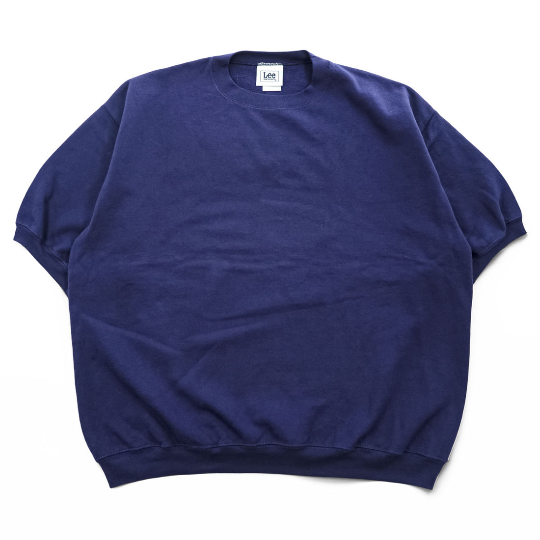 Lee 90s Vintage Short Sleeve SPORT Plain Brushed-Lined Sweatshirt Navy L