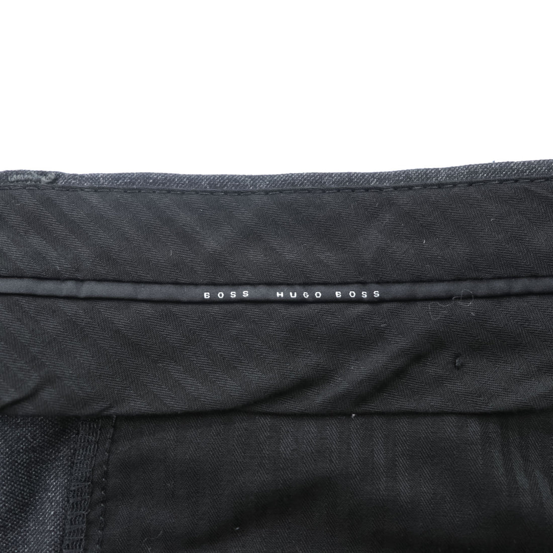 HUGO BOSS タック スラックス パンツ L グレー ダブルカフス センタープレス