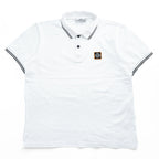 STONE ISLAND Pique Polo Shirt Made in Turkey White XL Small Logo