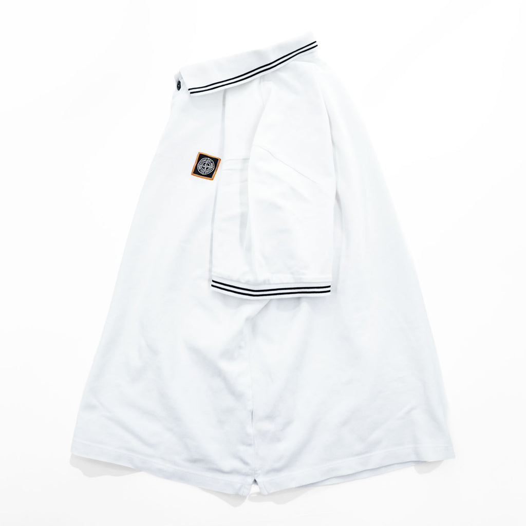 STONE ISLAND Pique Polo Shirt Made in Turkey White XL Small Logo