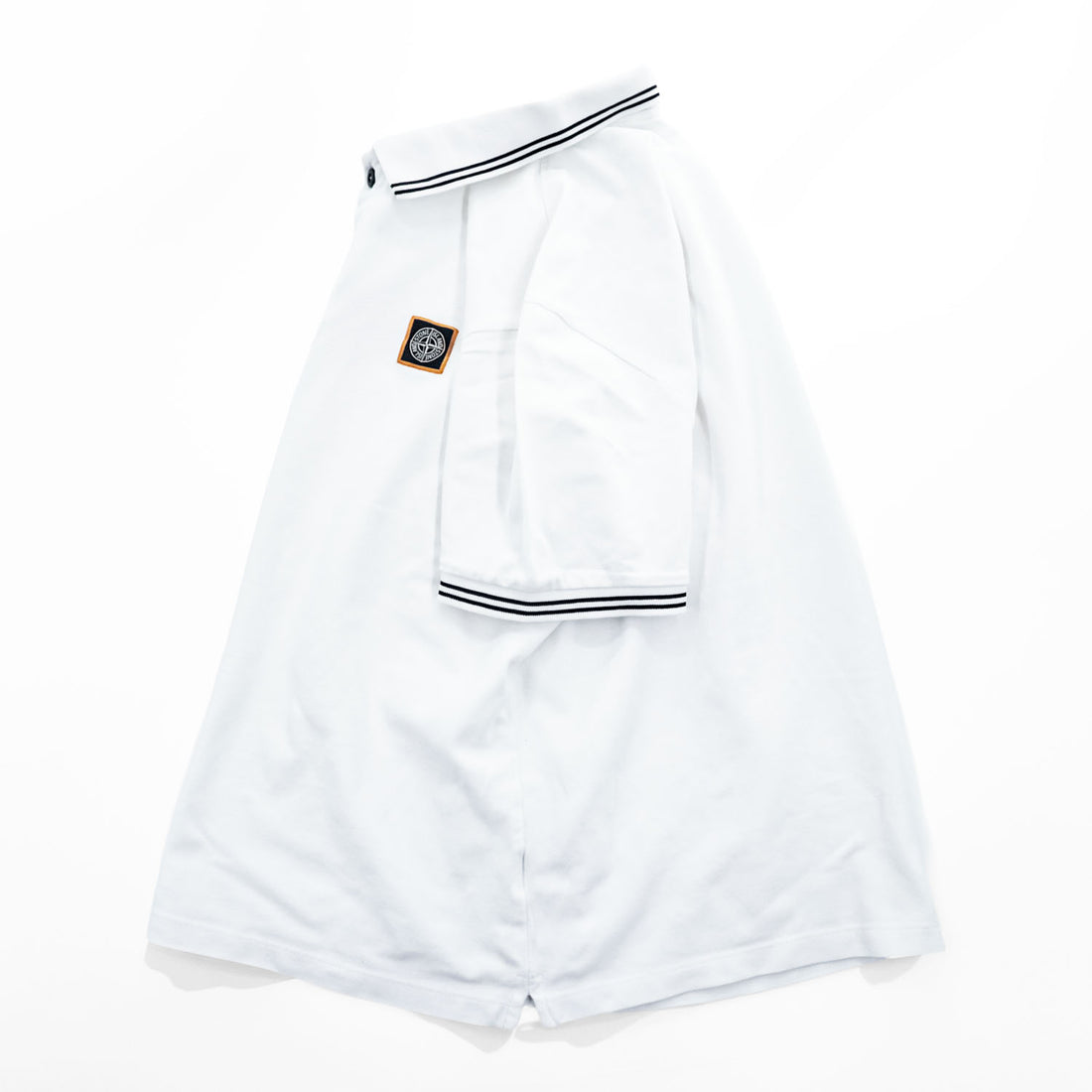STONE ISLAND Pique Polo Shirt Made in Turkey White XL Small Logo