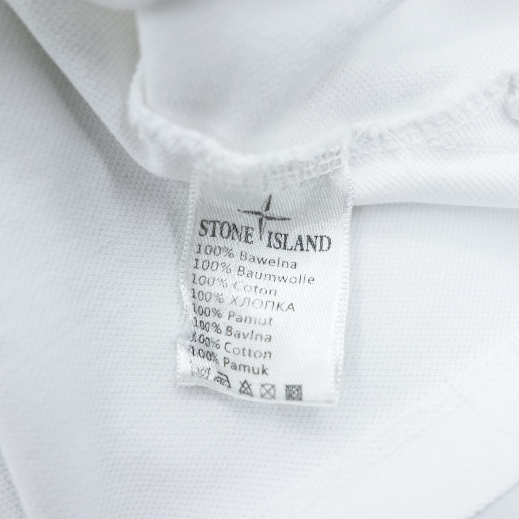 STONE ISLAND Pique Polo Shirt Made in Turkey White XL Small Logo