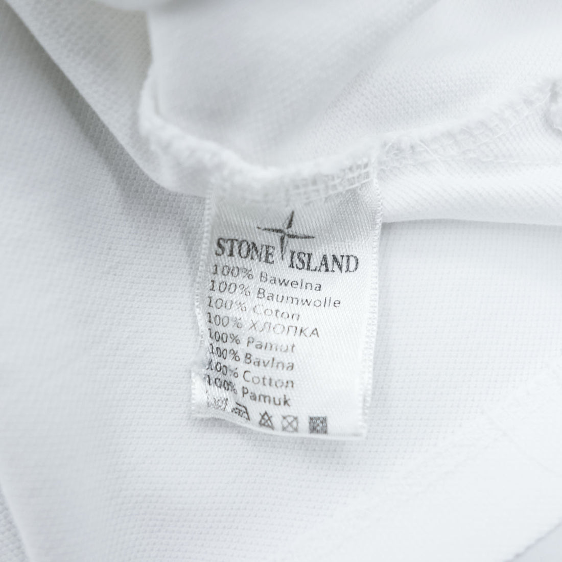 STONE ISLAND Pique Polo Shirt Made in Turkey White XL Small Logo
