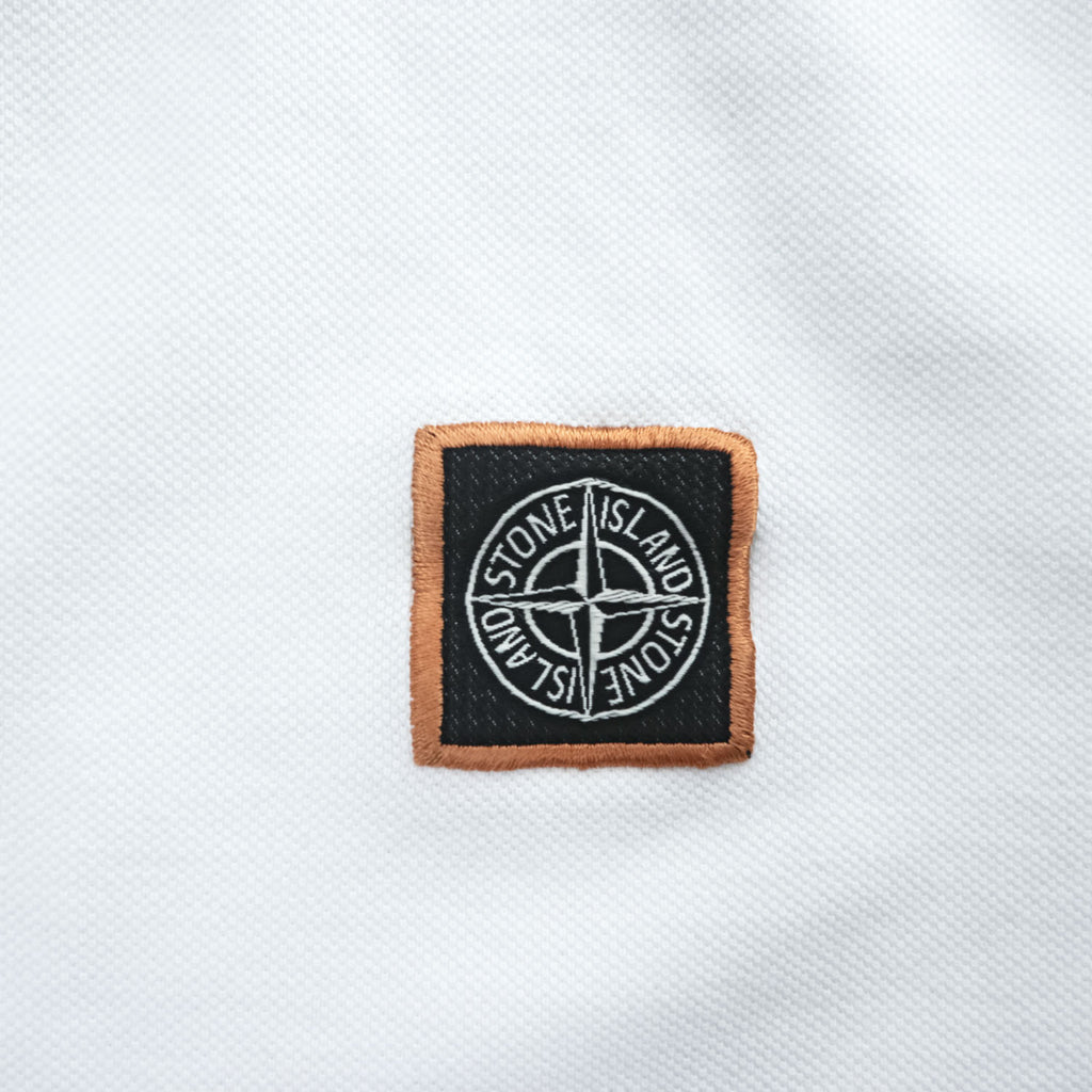 STONE ISLAND Pique Polo Shirt Made in Turkey White XL Small Logo