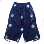 Leh Wide Pants Balloon Pants S Navy, Indigo Blue tie dye X BAND WIDE SLACKS Romantic Metal Buckle Belt