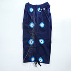 Leh Wide Pants Balloon Pants S Navy, Indigo Blue tie dye X BAND WIDE SLACKS Romantic Metal Buckle Belt