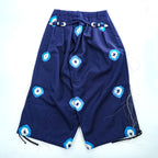 Leh Wide Pants Balloon Pants S Navy, Indigo Blue tie dye X BAND WIDE SLACKS Romantic Metal Buckle Belt