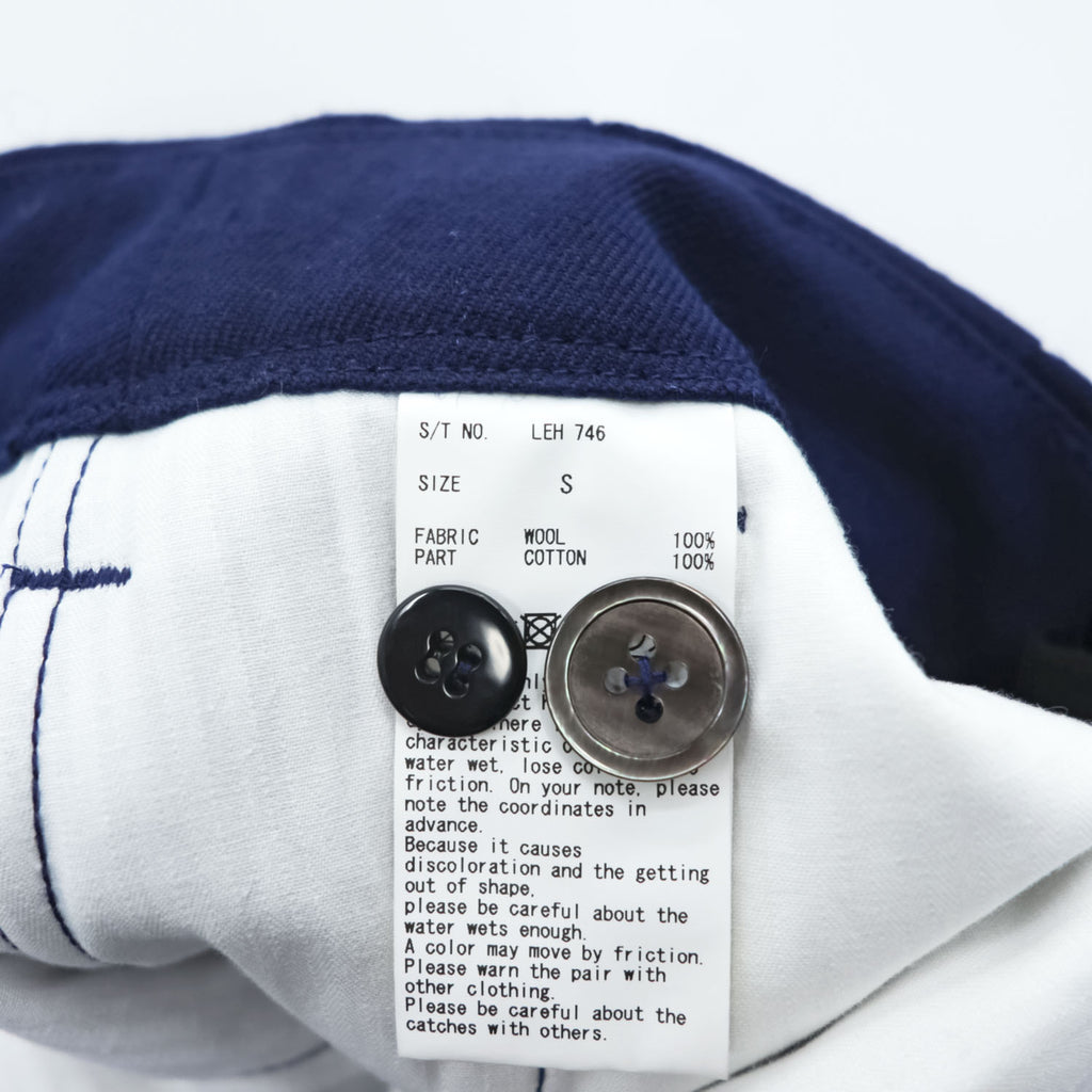 Leh Wide Pants Balloon Pants S Navy, Indigo Blue tie dye X BAND WIDE SLACKS Romantic Metal Buckle Belt