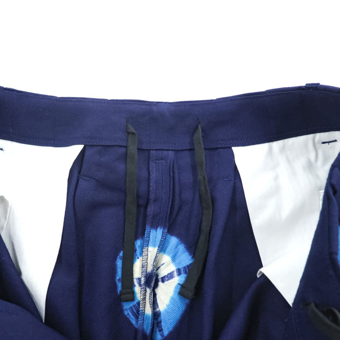 Leh Wide Pants Balloon Pants S Navy, Indigo Blue tie dye X BAND WIDE SLACKS Romantic Metal Buckle Belt