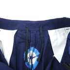 Leh Wide Pants Balloon Pants S Navy, Indigo Blue tie dye X BAND WIDE SLACKS Romantic Metal Buckle Belt