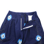 Leh Wide Pants Balloon Pants S Navy, Indigo Blue tie dye X BAND WIDE SLACKS Romantic Metal Buckle Belt