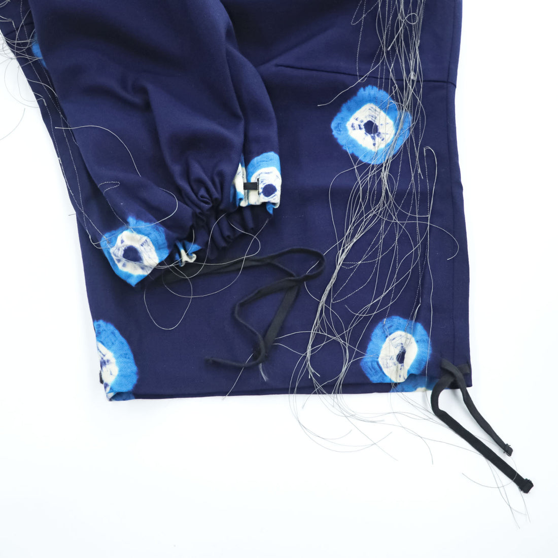 Leh Wide Pants Balloon Pants S Navy, Indigo Blue tie dye X BAND WIDE SLACKS Romantic Metal Buckle Belt
