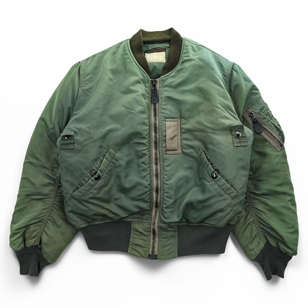 Buzz Rickson's Type B-15D Modified Flight Jacket MIL-J-6251A Sage Green Nylon Bomber