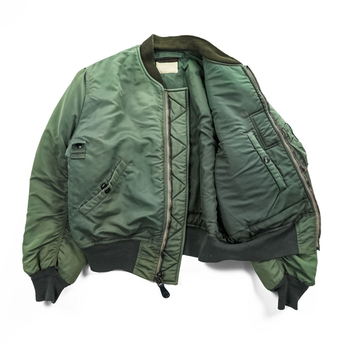 Buzz Rickson's Type B-15D Modified Flight Jacket MIL-J-6251A Sage Green Nylon Bomber