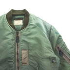 Buzz Rickson's Type B-15D Modified Flight Jacket MIL-J-6251A Sage Green Nylon Bomber