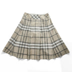BURBERRY 日本製 ノバチェック スカート M ベージュ タック プリーツ FXD60-056-40