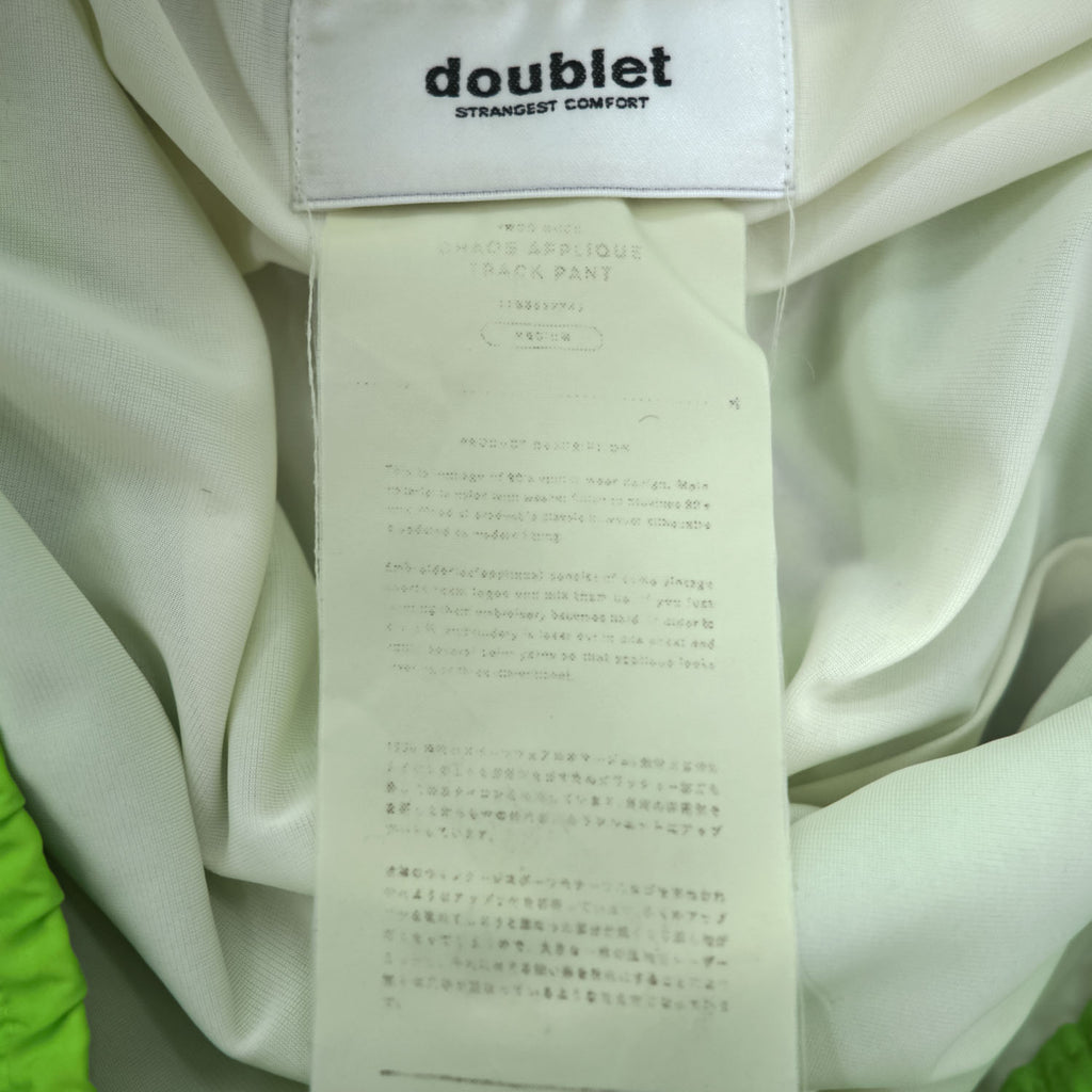 doublet Japan Made Track Pants Jersey FREE Green, White, Black CHAOS APPLIQUE TRACK PANT
