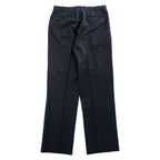 BURBERRY BLACK LABEL 日本製 スラックス パンツ L ダークネイビー ストライプ 羊毛 センタープレス