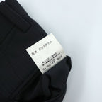 BURBERRY BLACK LABEL 日本製 スラックス パンツ L ダークネイビー ストライプ 羊毛 センタープレス