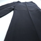 BURBERRY BLACK LABEL 日本製 スラックス パンツ L ダークネイビー ストライプ 羊毛 センタープレス