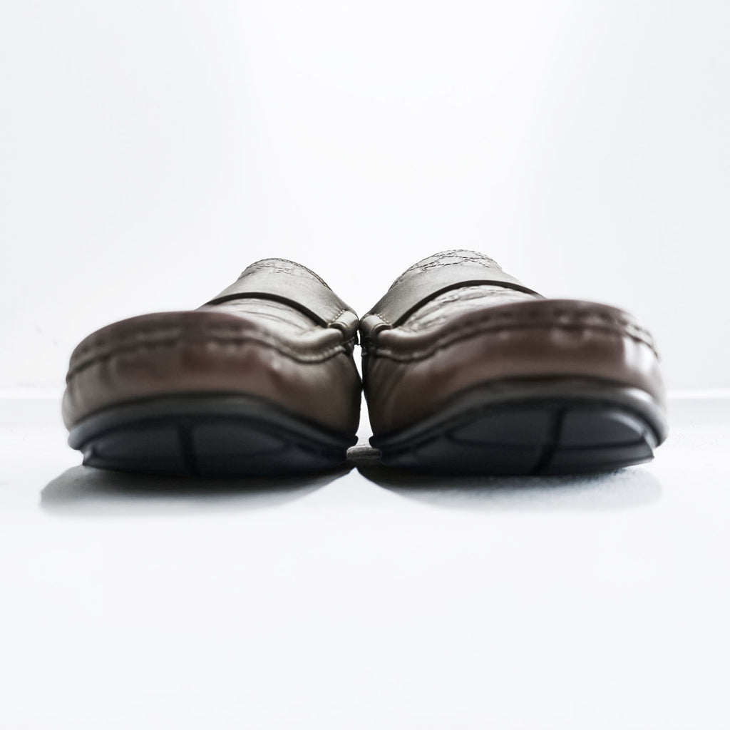 Gucci 466904 Micro Guccissima GG Embossed Leather Driving Loafers Brown Mens UK7 US8 Italy