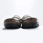 Gucci 466904 Micro Guccissima GG Embossed Leather Driving Loafers Brown Mens UK7 US8 Italy