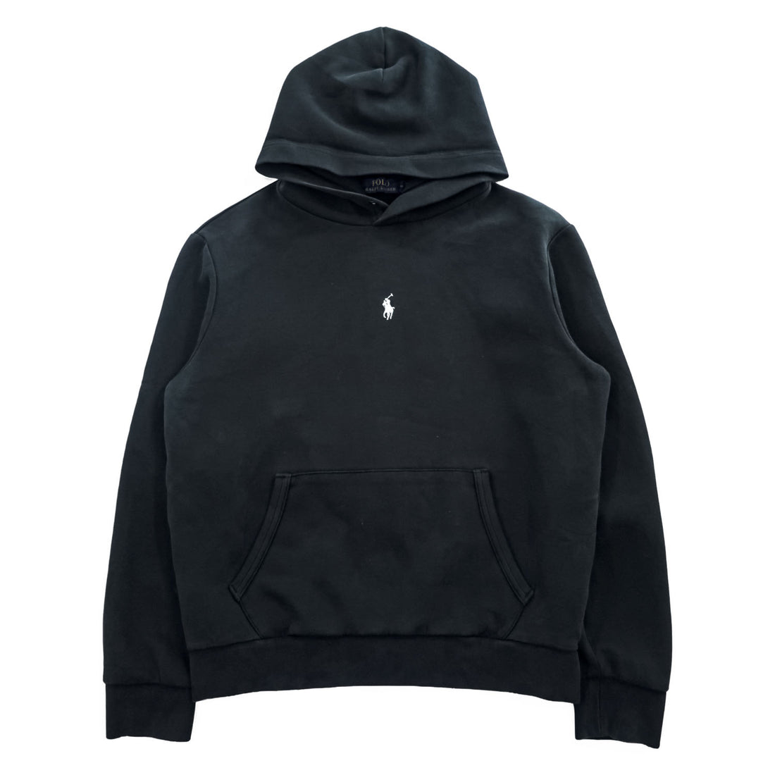 Polo Ralph Lauren Pullover Hoodie, Size M, Black, Small Pony Logo Embroidery, Center Logo