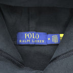 Polo Ralph Lauren プルオーバー パーカー M ブラック センター スモールポニー ロゴ 刺繍 カンガルーポケット