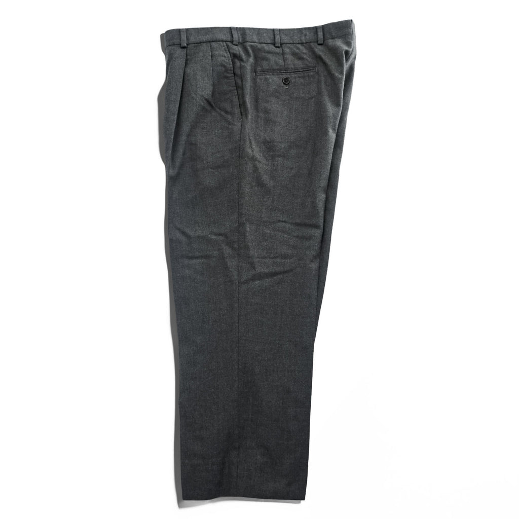 Brooks Brothers 2タック ワイド スラックス パンツ L センタープレス チャコールグレー プリーツ サスペンダーボタン