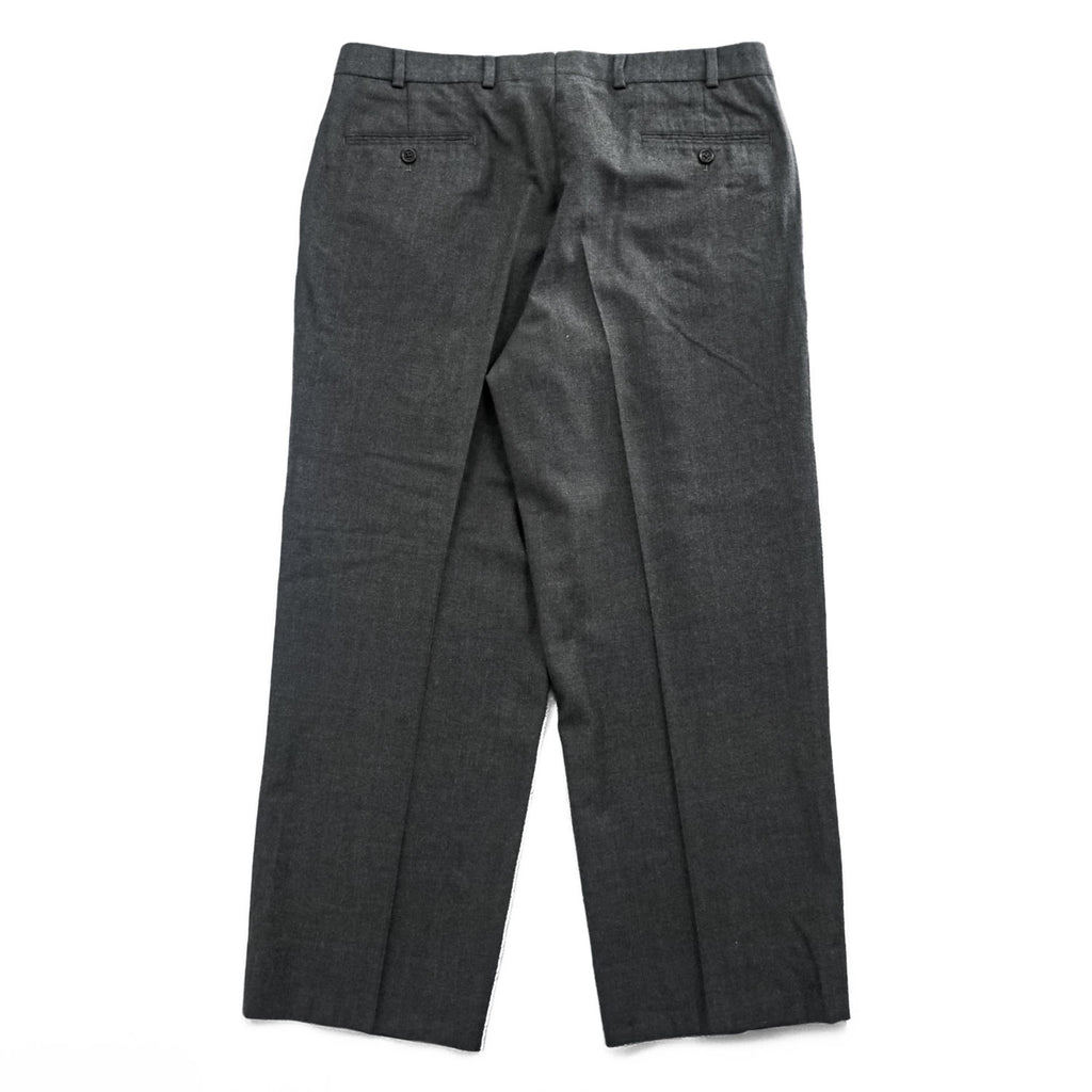 Brooks Brothers 2タック ワイド スラックス パンツ L センタープレス チャコールグレー プリーツ サスペンダーボタン