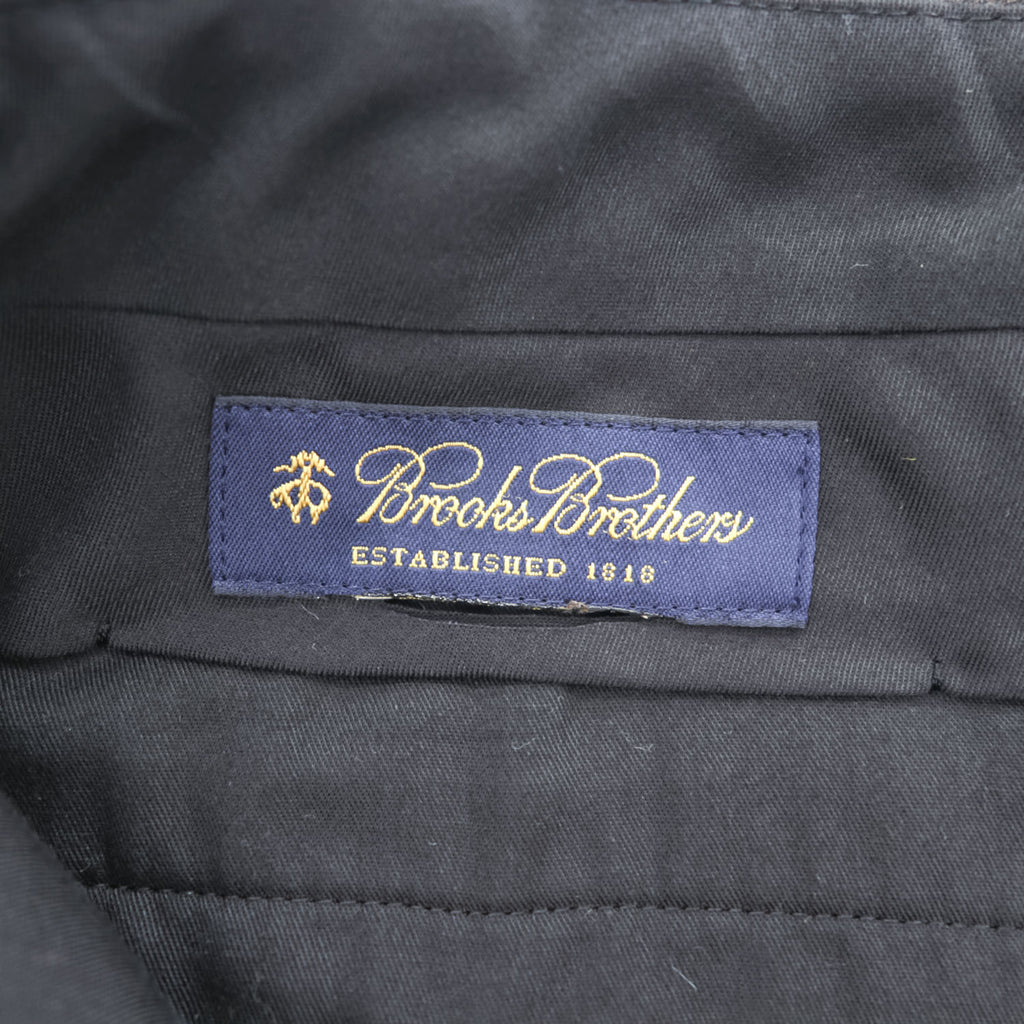 Brooks Brothers 2タック ワイド スラックス パンツ L センタープレス チャコールグレー プリーツ サスペンダーボタン