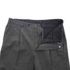 Brooks Brothers 2タック ワイド スラックス パンツ L センタープレス チャコールグレー プリーツ サスペンダーボタン
