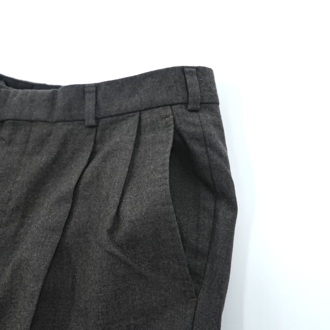 Brooks Brothers 2タック ワイド スラックス パンツ L センタープレス チャコールグレー プリーツ サスペンダーボタン