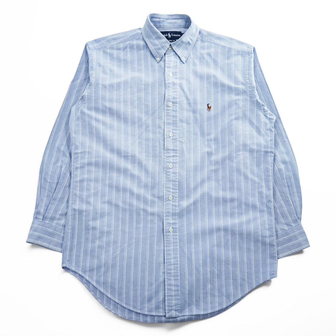 Ralph Lauren Classic Fit Blue White Striped Button Down Shirt Mens L 16 32/33 Pony Logo Philippines
