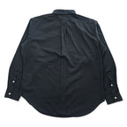 Ralph Lauren 90年代 ヴィンテージ 長袖 ボタンダウンシャツ XL ブラック CLASSIC FIT シルク混 スモールポニー ロゴ 刺繍