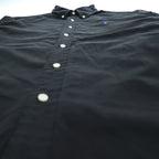 Ralph Lauren 90年代 ヴィンテージ 長袖 ボタンダウンシャツ XL ブラック CLASSIC FIT シルク混 スモールポニー ロゴ 刺繍