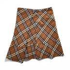 BURBERRY LONDON BLUE LABEL ノバチェック ラップ スカート S ブラウン FLF74-520 三陽商会