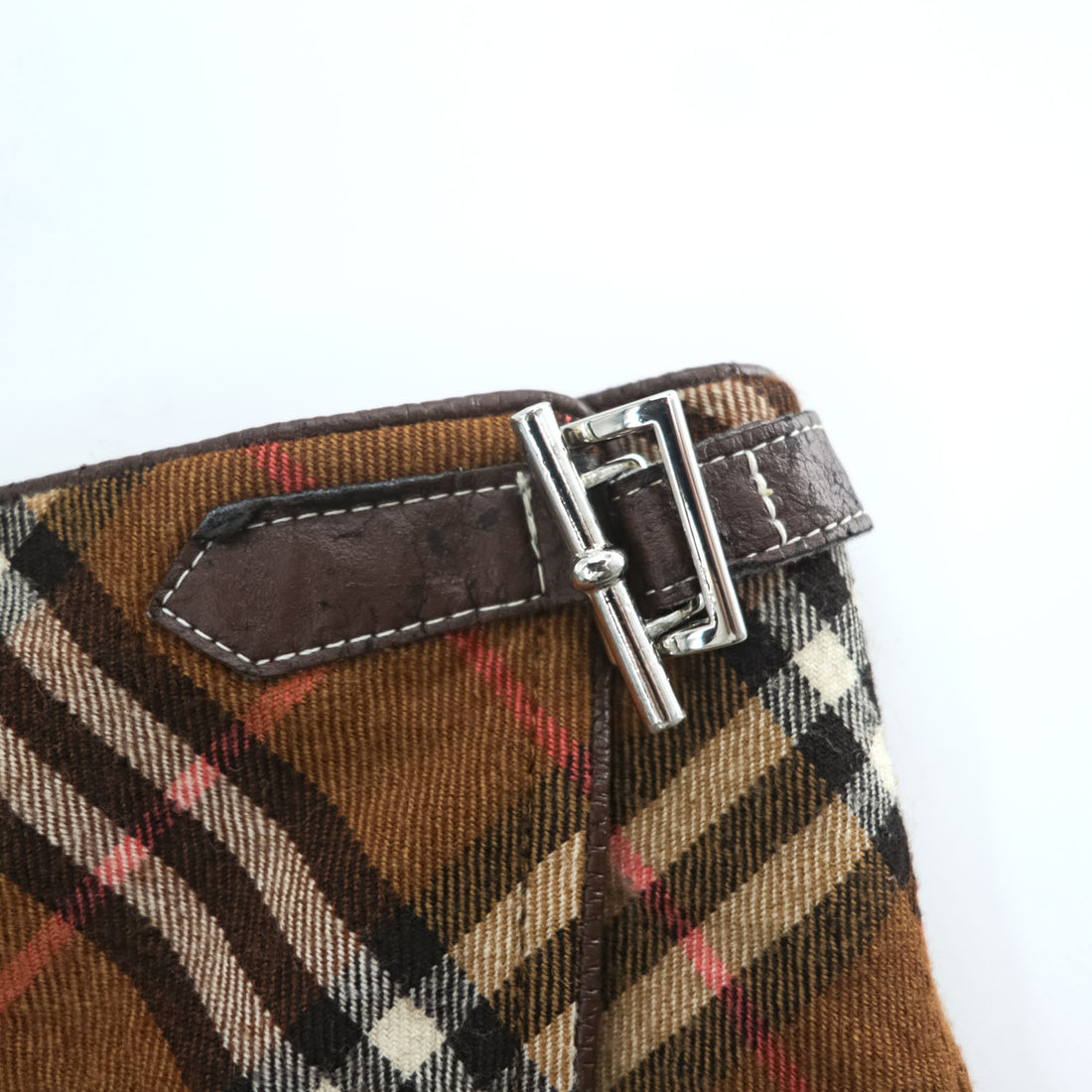 BURBERRY LONDON BLUE LABEL ノバチェック ラップ スカート S ブラウン FLF74-520 三陽商会