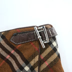 BURBERRY LONDON BLUE LABEL ノバチェック ラップ スカート S ブラウン FLF74-520 三陽商会