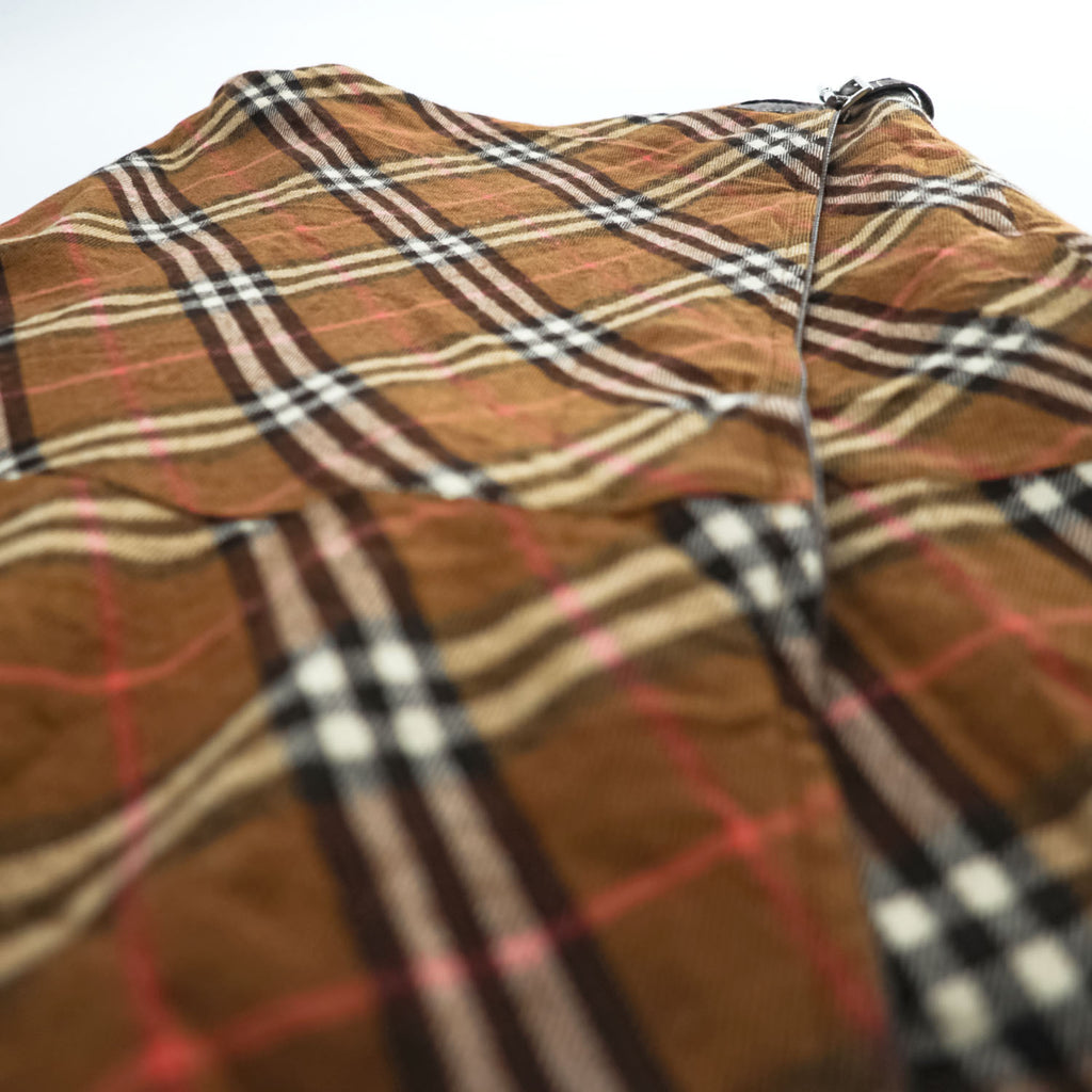 BURBERRY LONDON BLUE LABEL ノバチェック ラップ スカート S ブラウン FLF74-520 三陽商会