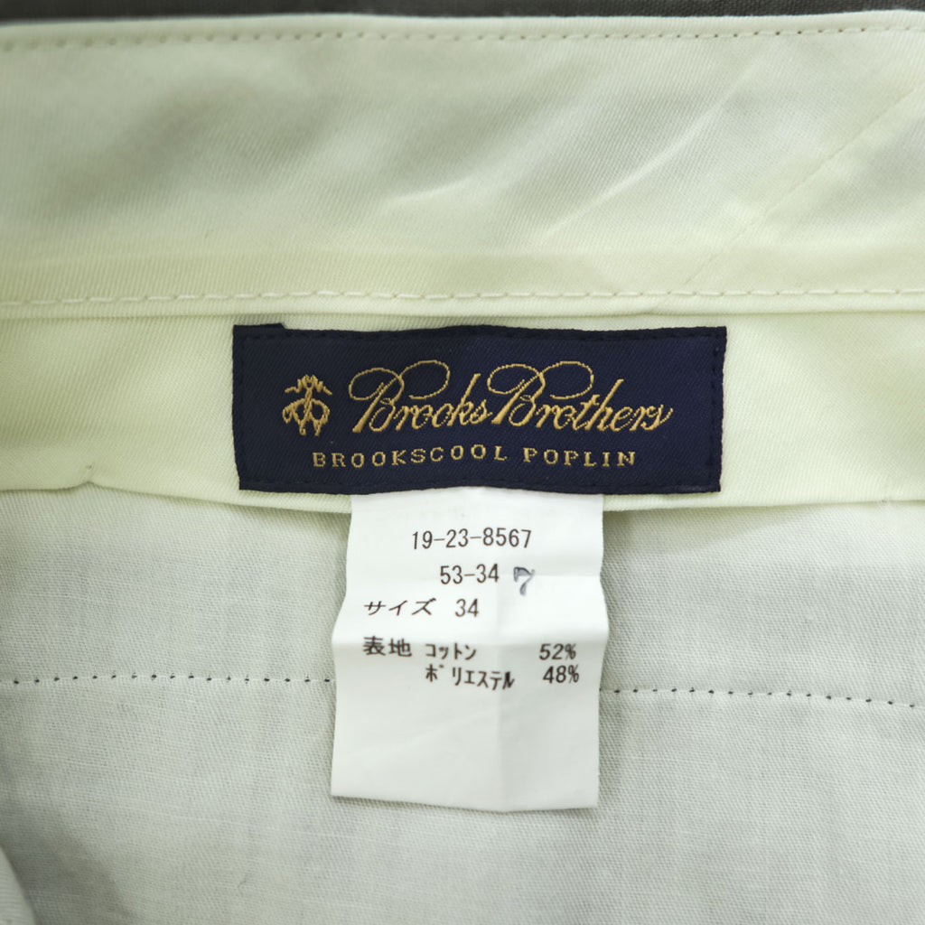 Brooks Brothers スラックス パンツ チノパン L グレー ダブルカフス BROOKSCOOL POPLIN