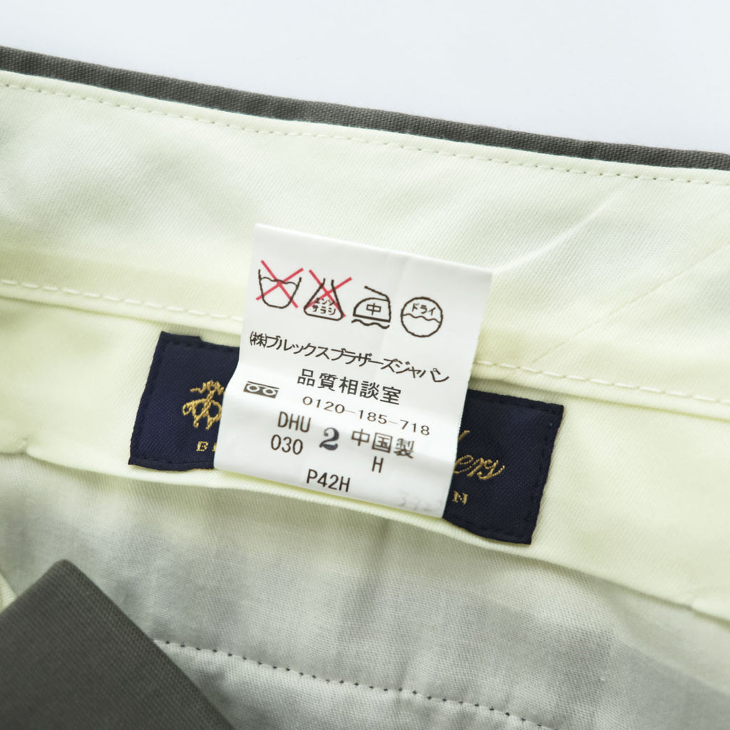 Brooks Brothers スラックス パンツ チノパン L グレー ダブルカフス BROOKSCOOL POPLIN