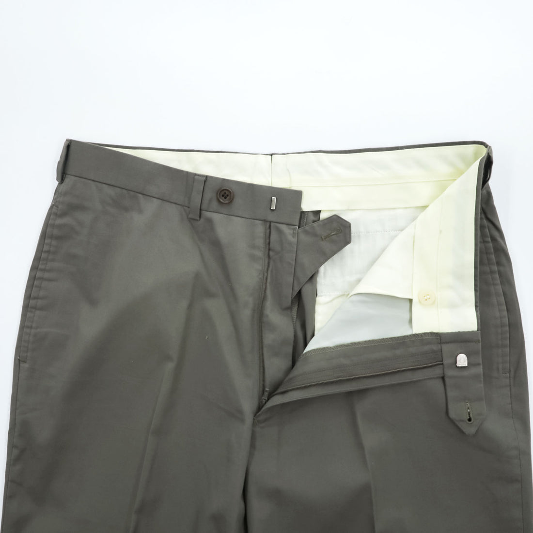 Brooks Brothers スラックス パンツ チノパン L グレー ダブルカフス BROOKSCOOL POPLIN