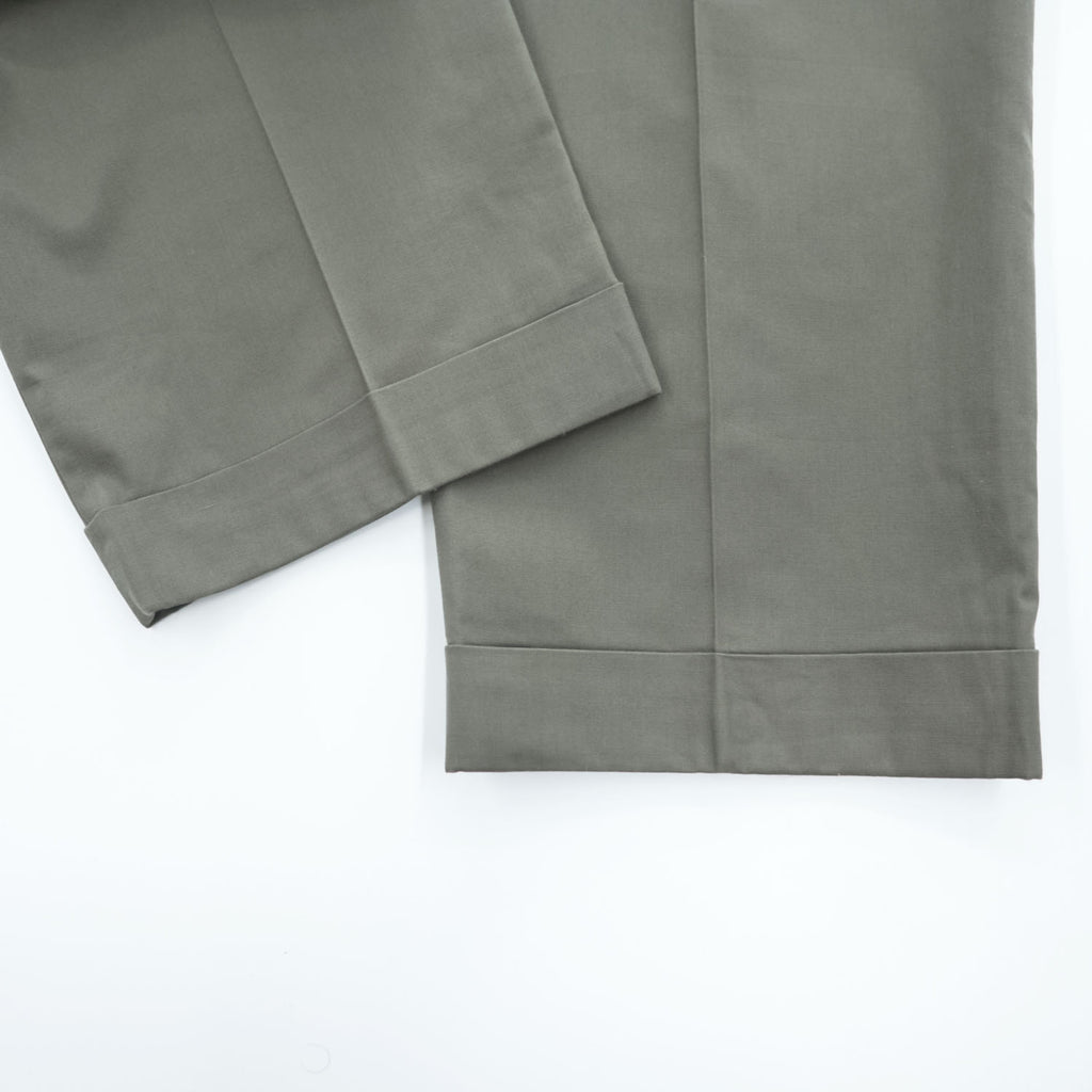 Brooks Brothers スラックス パンツ チノパン L グレー ダブルカフス BROOKSCOOL POPLIN