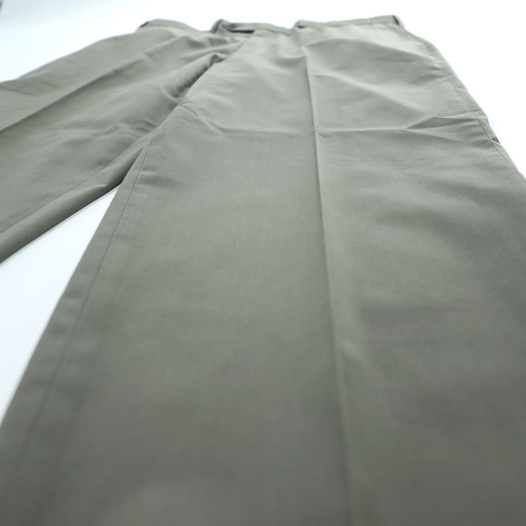 Brooks Brothers スラックス パンツ チノパン L グレー ダブルカフス BROOKSCOOL POPLIN