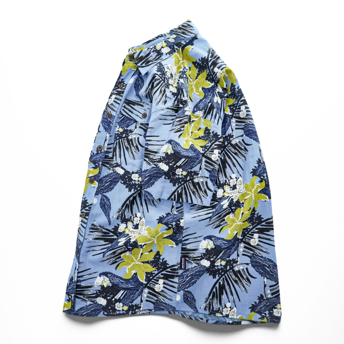 Patagonia ステアーズマンシャツ アロハシャツ 半袖オーガニックコットンシャツ S ブルー 総柄 STY52931SP17