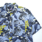 Patagonia ステアーズマンシャツ アロハシャツ 半袖オーガニックコットンシャツ S ブルー 総柄 STY52931SP17