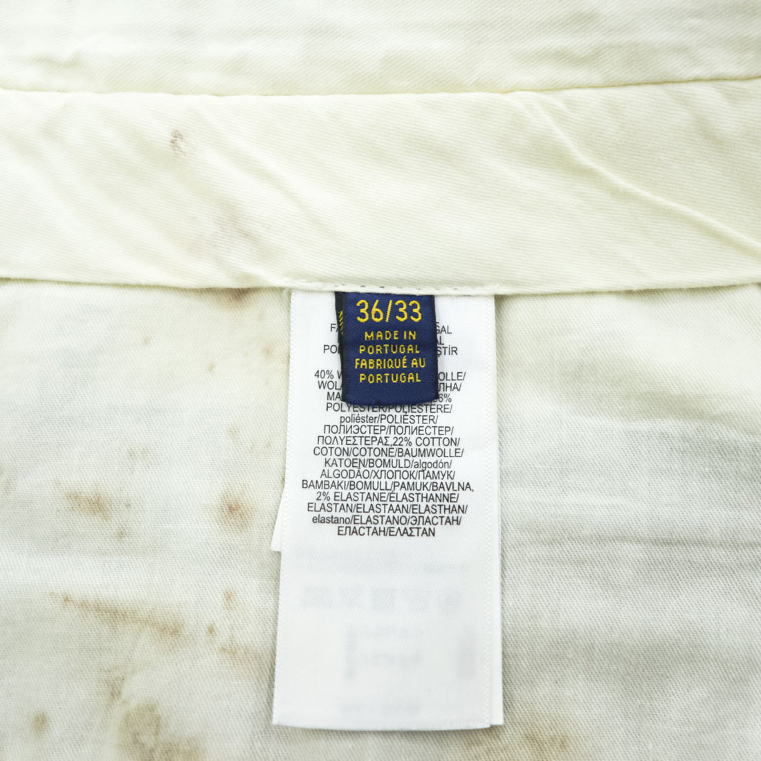 Polo Ralph Lauren ポルトガル製 スラックス パンツ 36/33 ネイビー ストレッチ