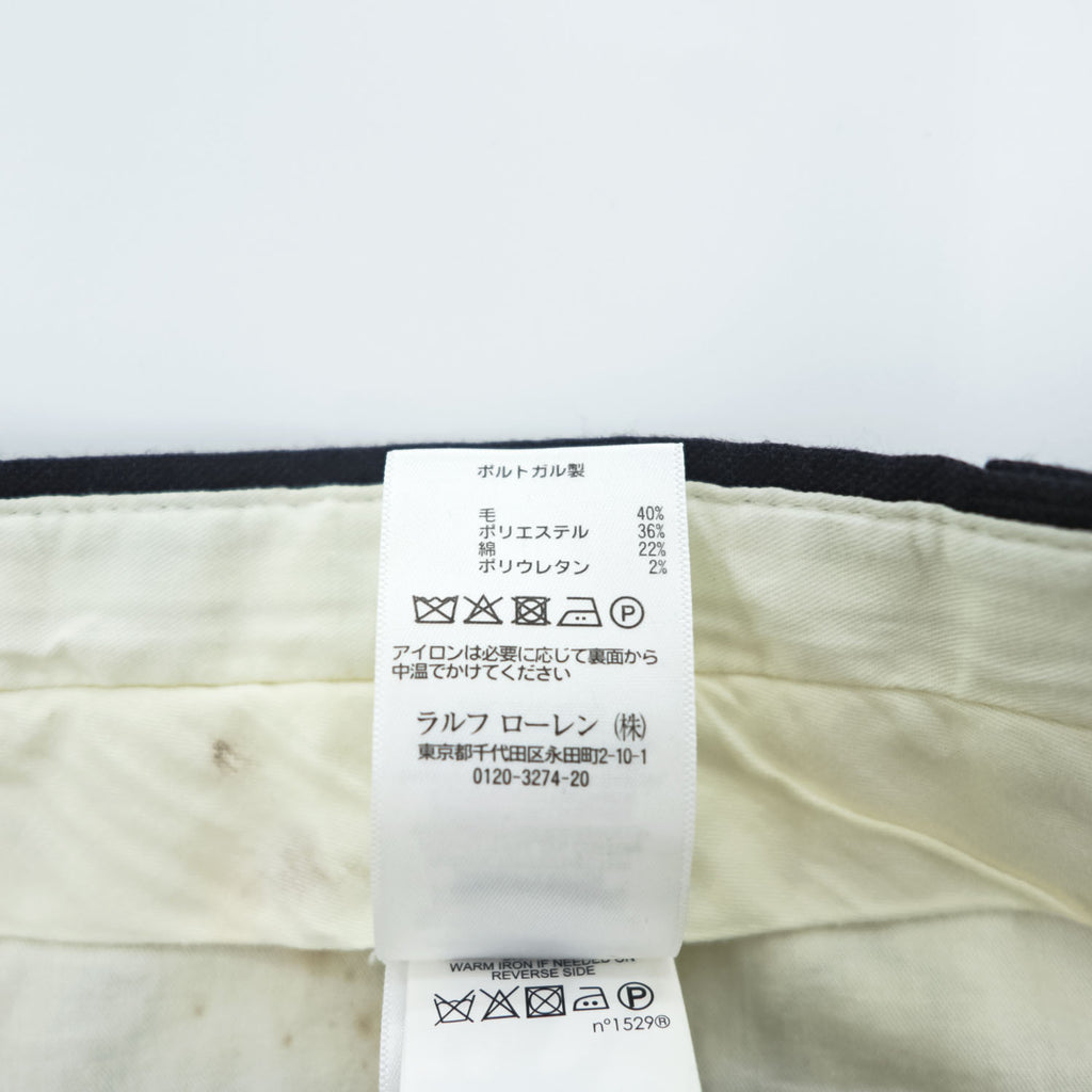 Polo Ralph Lauren ポルトガル製 スラックス パンツ 36/33 ネイビー ストレッチ
